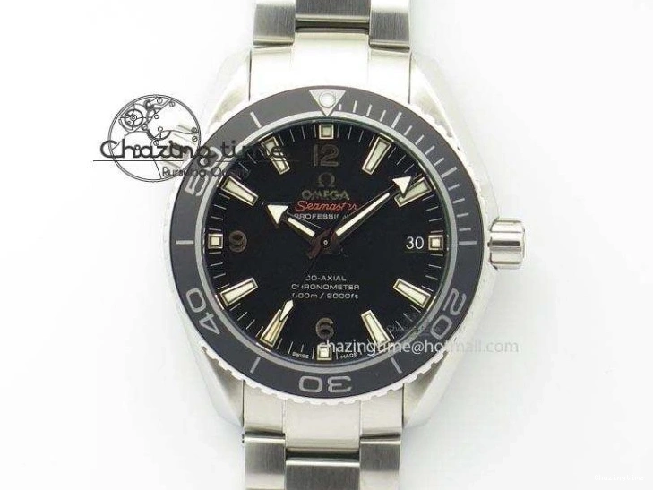 0314 Planet Ocean SS Bp Maker 45mm Black Bezel On SS Bracelet A OnTrend 8218